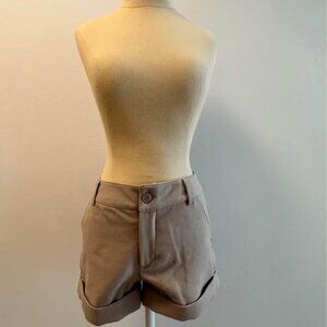 High Rise Beige Shorts